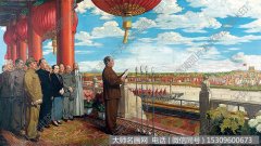 佚名油画作品《开国大典》高清大图下载