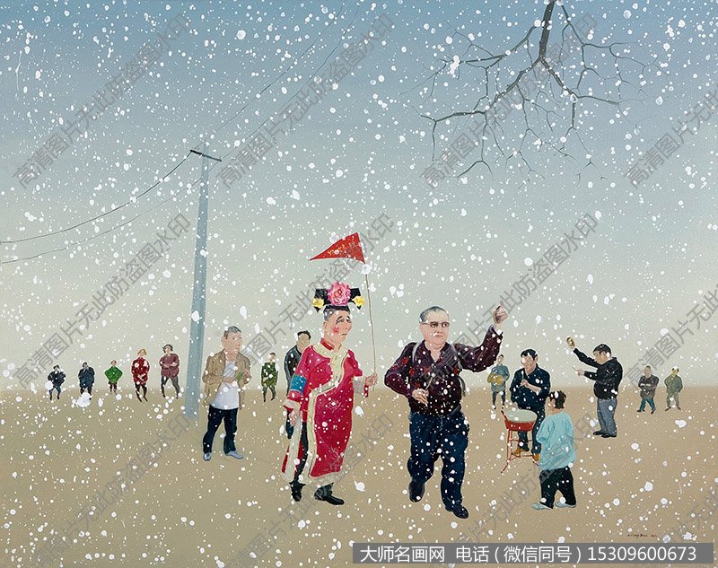 张剑人物油画作品《雪的影子之二》高清大图下载