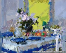 张京生花卉油画作品《夏之容》高清大图下载