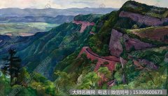 章犇 风景油画作品《一线阳光》高清大图下载