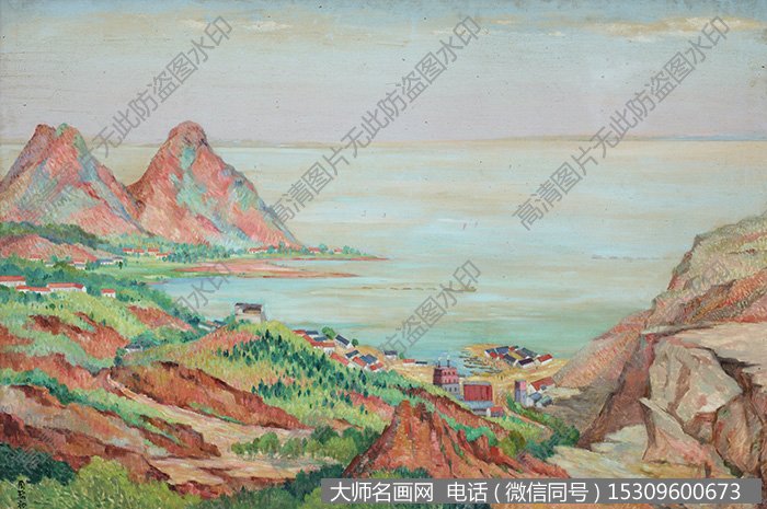 周碧初 风景油画作品《无锡西山矿区》高清大图下载